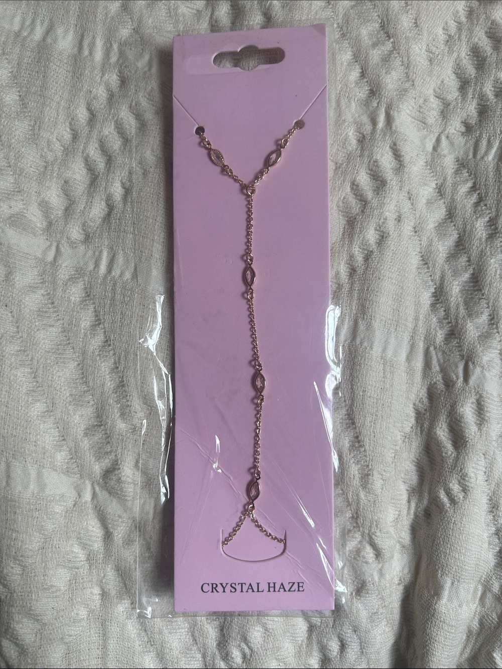 Crystal Haze Rose Gold Drop Lariat Necklace